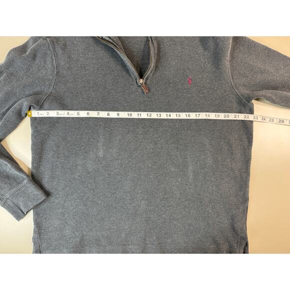 VTG Polo Ralph Lauren Men’s Medium 1/4 Zip Pullover Sweater Grey Mariana Islands - Picture 9 of 11
